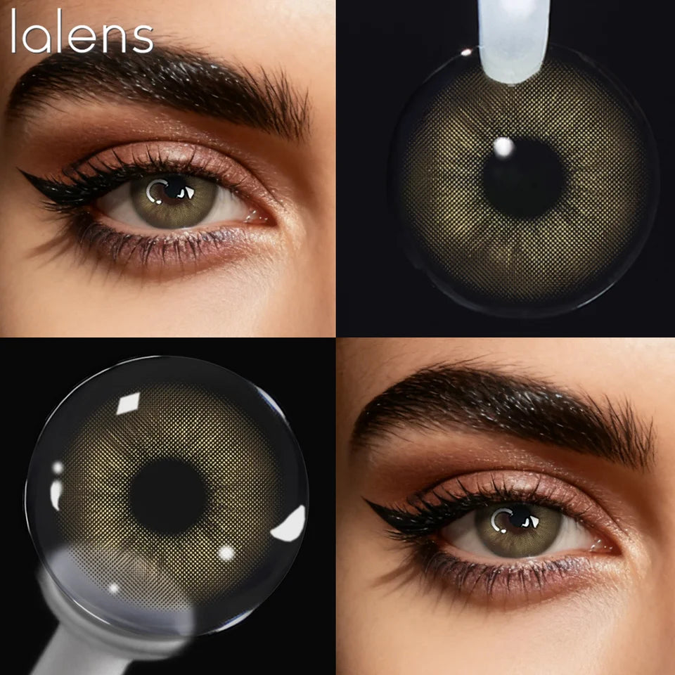 Lalens Rome Times Grey 14.2mm Small Pupil Natural Colored Contact Lenses Yearly Disposable Fashion Eye Contacts for Daily Makeup