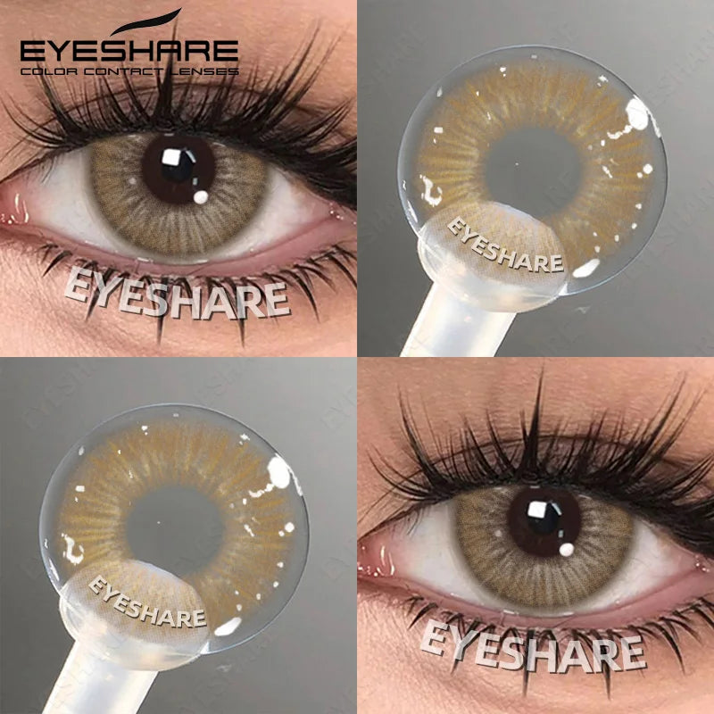 EYESHARE 1pair Color Contact Lenses Softlens for Eyes Lenses Cosmetic Eyecontacts Brown Colored Contact Lenses For Eyes