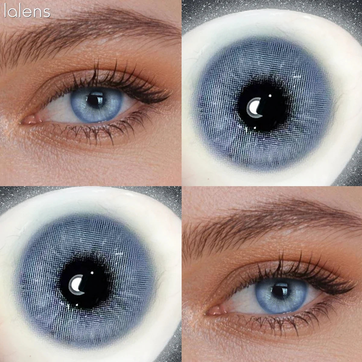 Lalens Rome Times Grey 14.2mm Small Pupil Natural Colored Contact Lenses Yearly Disposable Fashion Eye Contacts for Daily Makeup