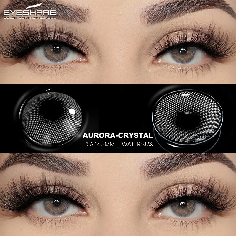 EYESHARE 2pcs Natural Colored Contact Lenses Brown Lenses Fashion Blue Gray Beauty Lenses Green Colored Pupils Eyes Makeup Lens