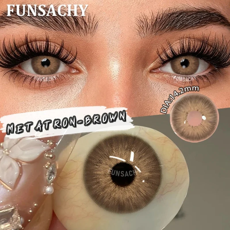 FUNSACHY 1 Pair Green Pupils for Eyes Colored Contact Lenses Natural Brown Makeup Lens Fast Shipping Yearly Cosmetic Gray Lens