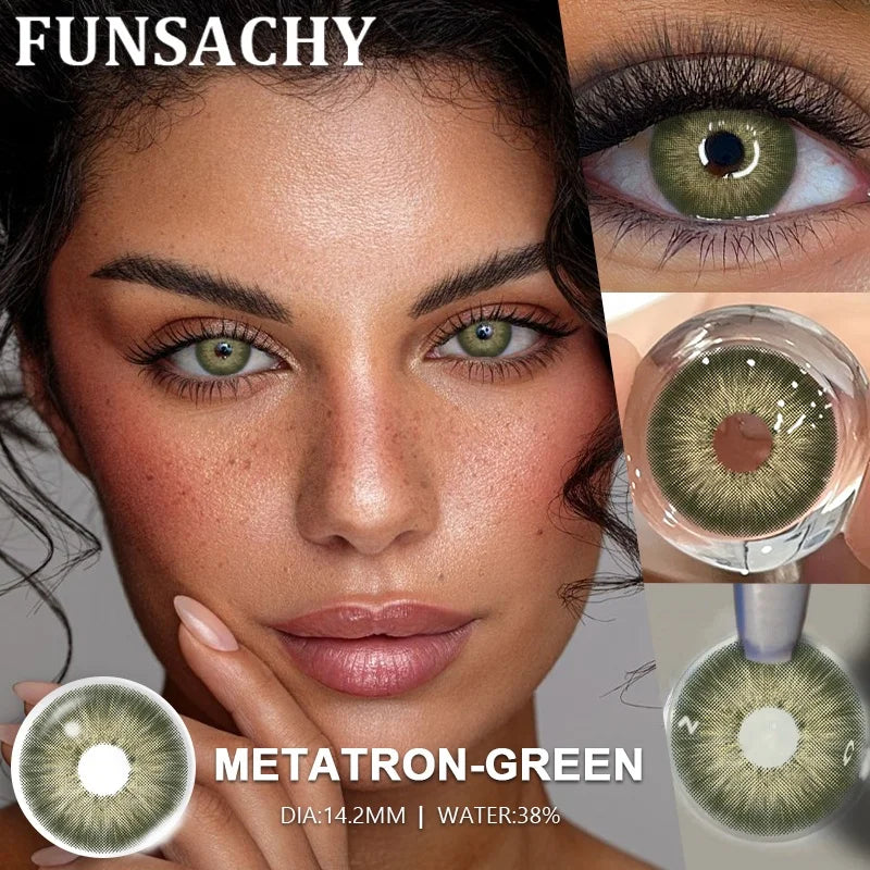 FUNSACHY 1 Pair Green Pupils for Eyes Colored Contact Lenses Natural Brown Makeup Lens Fast Shipping Yearly Cosmetic Gray Lens