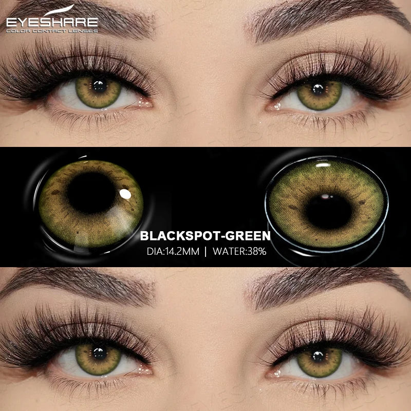 EYESHARE 2pcs Natural Colored Contact Lenses Brown Lenses Fashion Blue Gray Beauty Lenses Green Colored Pupils Eyes Makeup Lens