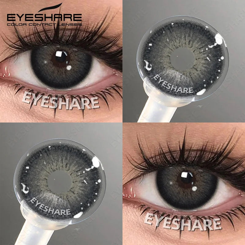 EYESHARE 1pair Color Contact Lenses Softlens for Eyes Lenses Cosmetic Eyecontacts Brown Colored Contact Lenses For Eyes