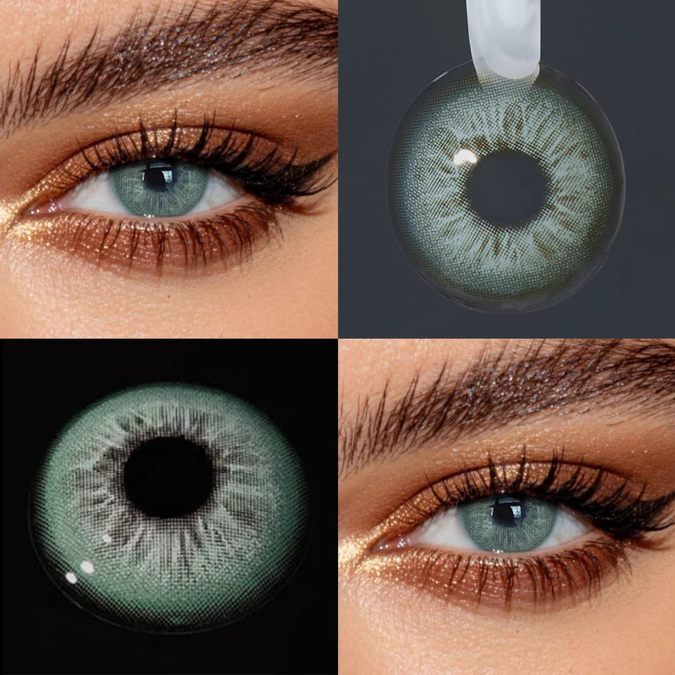 Lalens Unspoken Brown Blue Natural Soft Colored Contact Lenses 14.2mm Grey Yearly Wear Natural Eye Contacts for Daily Cosmetic