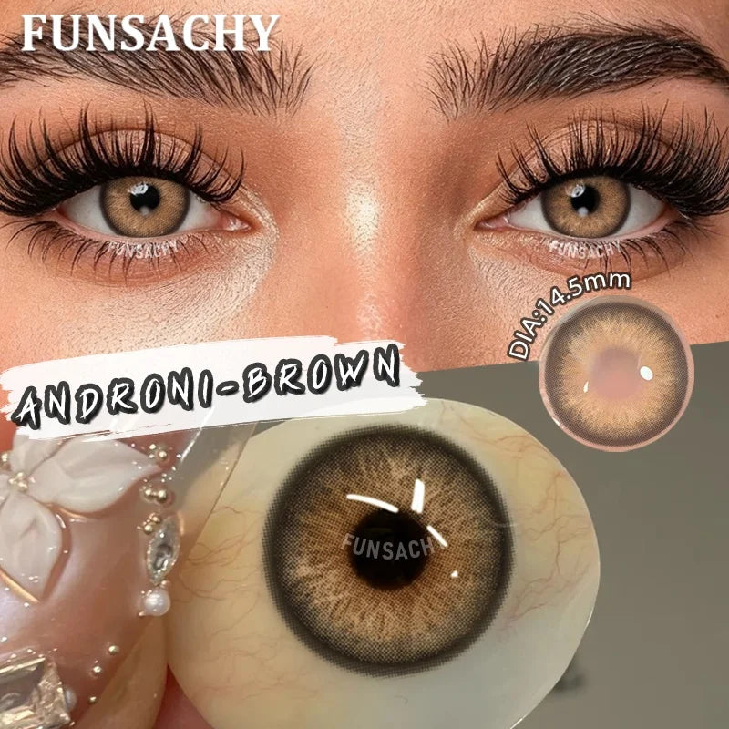 FUNSACHY 1 Pair Green Pupils for Eyes Colored Contact Lenses Natural Brown Makeup Lens Fast Shipping Yearly Cosmetic Gray Lens
