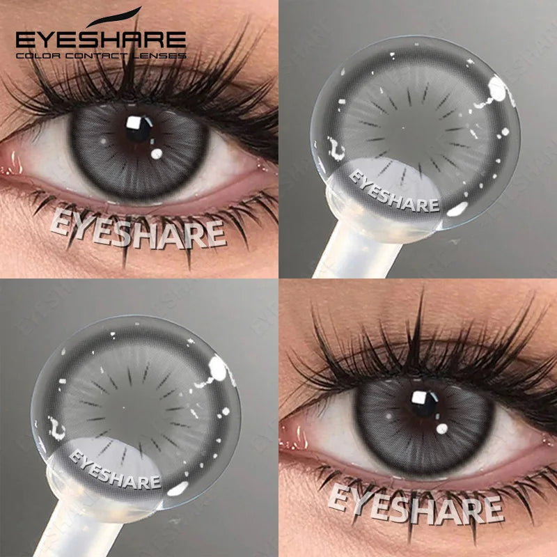 EYESHARE 1pair Color Contact Lenses Softlens for Eyes Lenses Cosmetic Eyecontacts Brown Colored Contact Lenses For Eyes