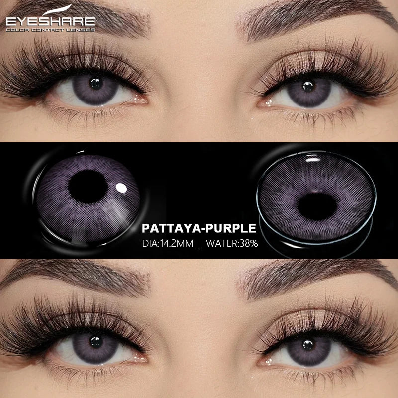 EYESHARE 2pcs Natural Colored Contact Lenses Brown Lenses Fashion Blue Gray Beauty Lenses Green Colored Pupils Eyes Makeup Lens