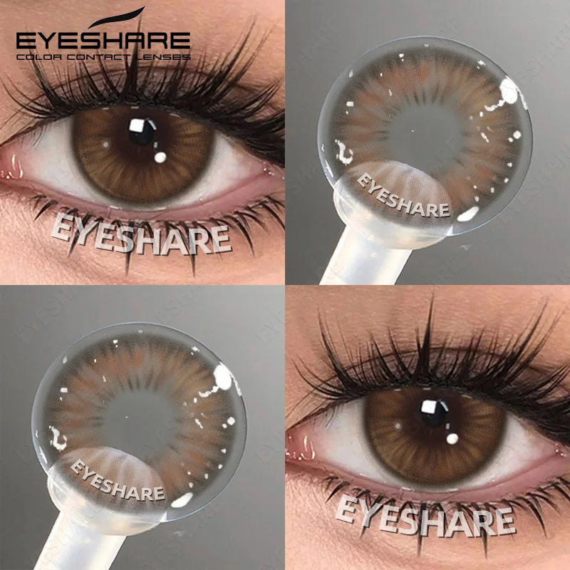 EYESHARE 1pair Color Contact Lenses Softlens for Eyes Lenses Cosmetic Eyecontacts Brown Colored Contact Lenses For Eyes