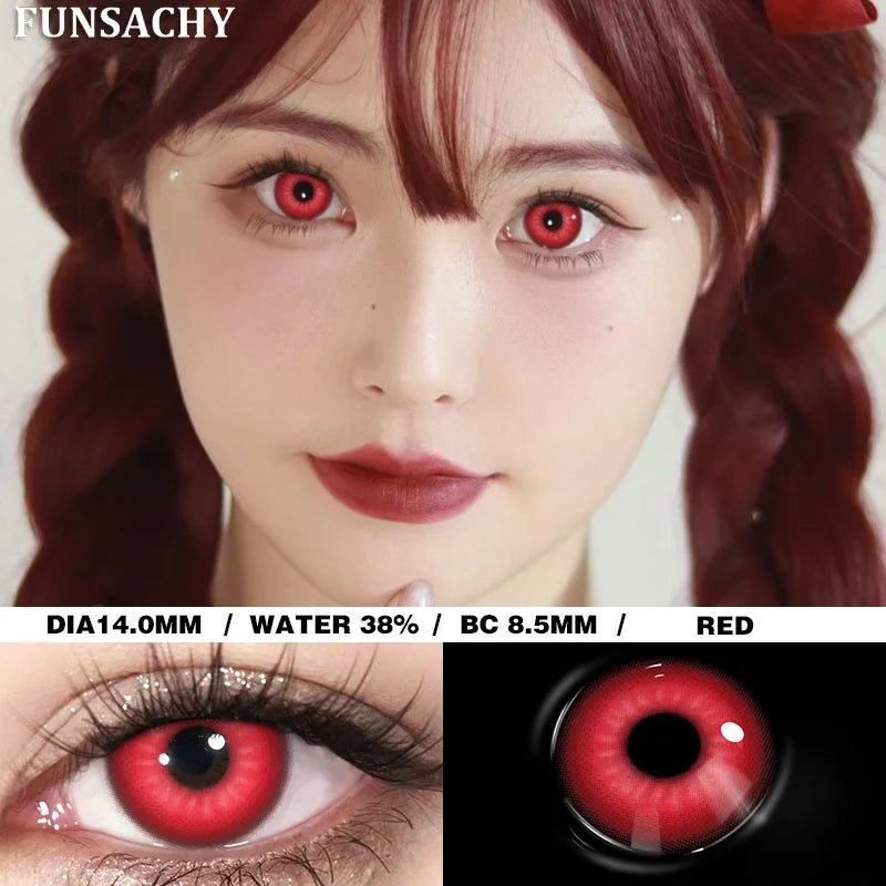 FUNSACHY 1 Pair New Demon Cosplay Contact Lenses for Halloween 2026 Cosplay Makeup Party Contact Lens Vampire Witch Softlens